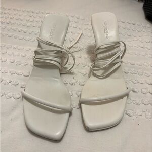 Tony Bianco White Wrap Heels